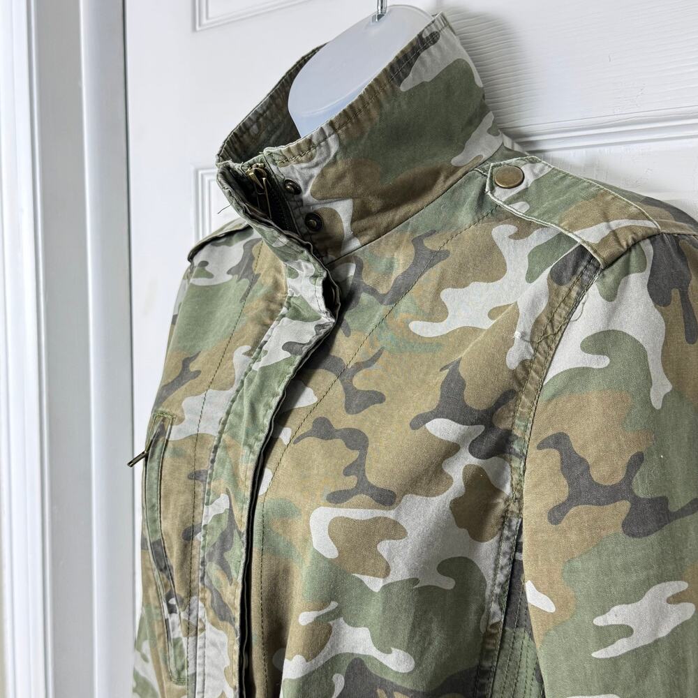 Cotton Camo Utility Jacket Military Drawstring Waist Cargo Gorpcore - Picture 3 of 11